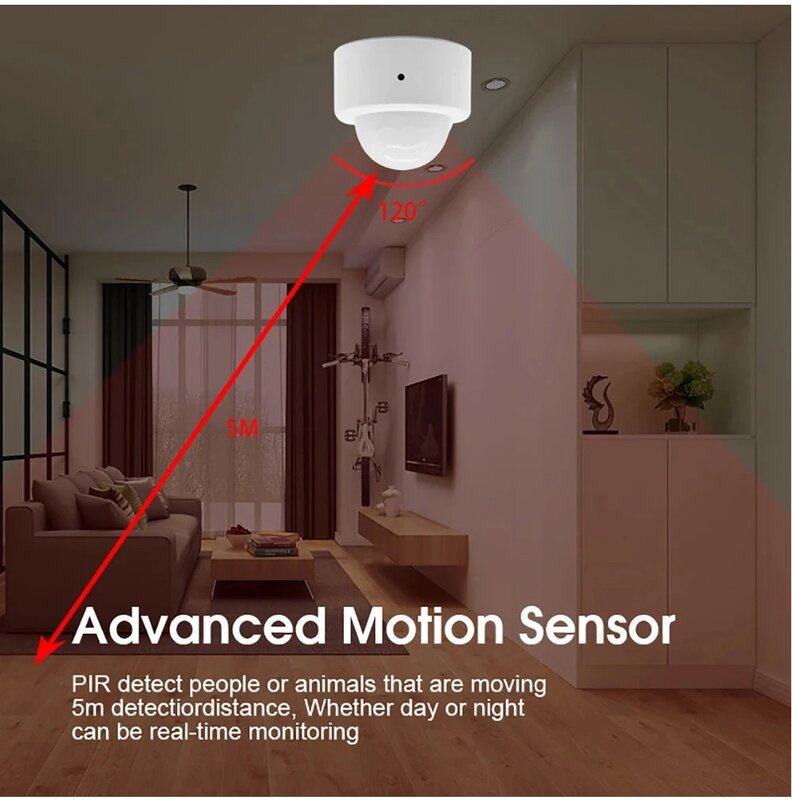 Tuya Zigbee Human Motion Sensor Smart Home PIR Motion Sensor Infrared Detector Security Smart Life Works With Alexa Need Gateway