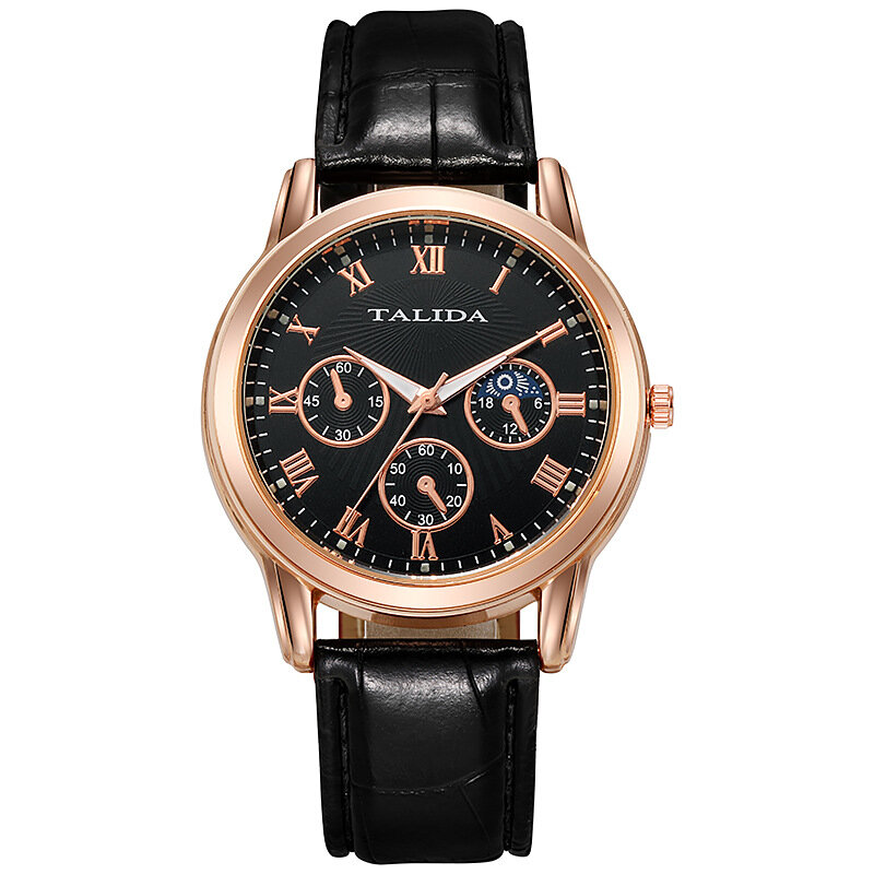 Relógios de couro para homens e mulheres, relógio de quartzo estilo clássico, elegante relógio de negócios casual e elegante