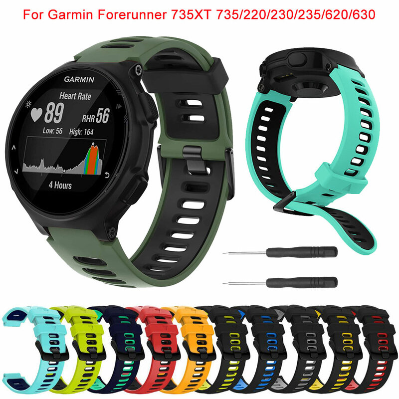 Watchband For Garmin Forerunner 735XT Silicone Wristband Smartwatch Band For Forerunner 735 220 230 235 620 630 Bracelet Strap