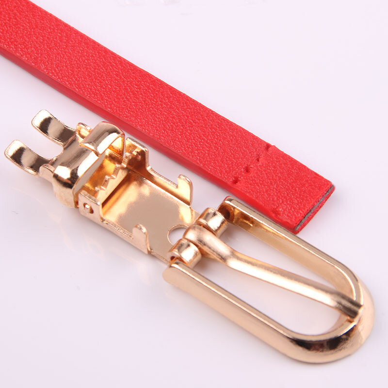 Cinturones de moda para mujer, cinturilla delgada con hebilla ajustable, color negro, azul, blanco, rosa y rojo, cinturones de Pu para vestido de verano