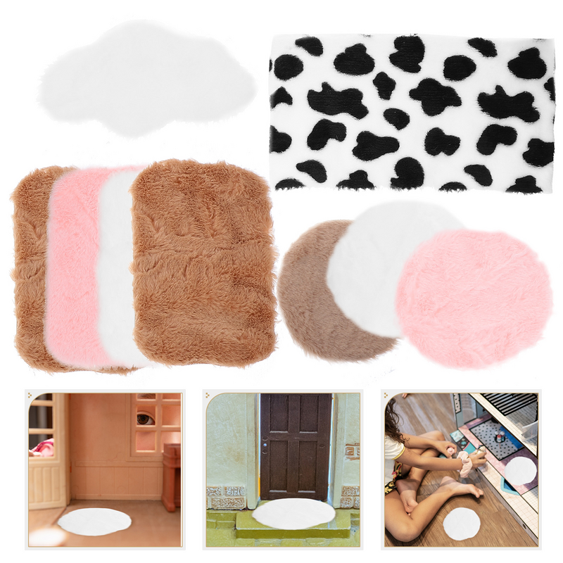 9 Stück Puppen Haus Boden matte Mini Tür matte Mini Haus matte Miniatur Boden teppich Teppich (zufällige Farbe)