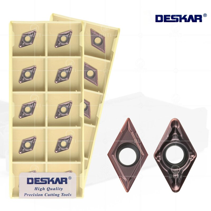 DESKAR 100% Original DCMT070204 DCMT070208-MV DCMT11T304 DCMT11T308 LF6018 CNC Lathe Cutter Cutting Carbide Inserts Turning Tool
