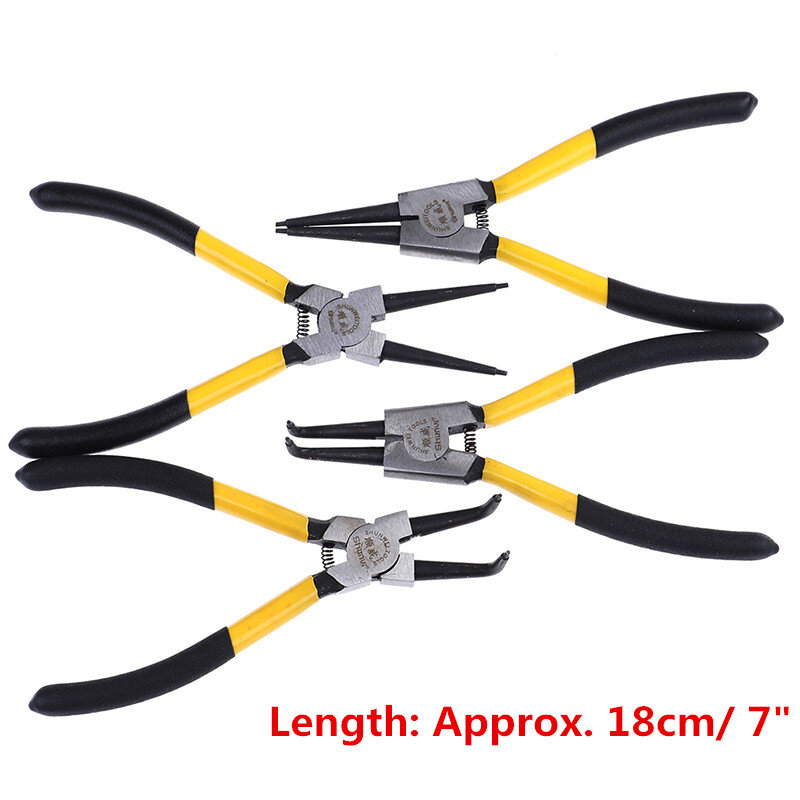 1m/7" Snap Ring Pliers Curved Straight Tip Circlip DIY Snap Ring Combination Retaining Clip Mechanical Tools Jewelry Pliers
