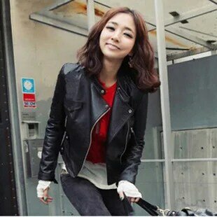 2024 baru modis wanita halus motor kulit imitasi jaket wanita lengan panjang musim gugur musim dingin pengendara sepeda Streetwear mantel hitam