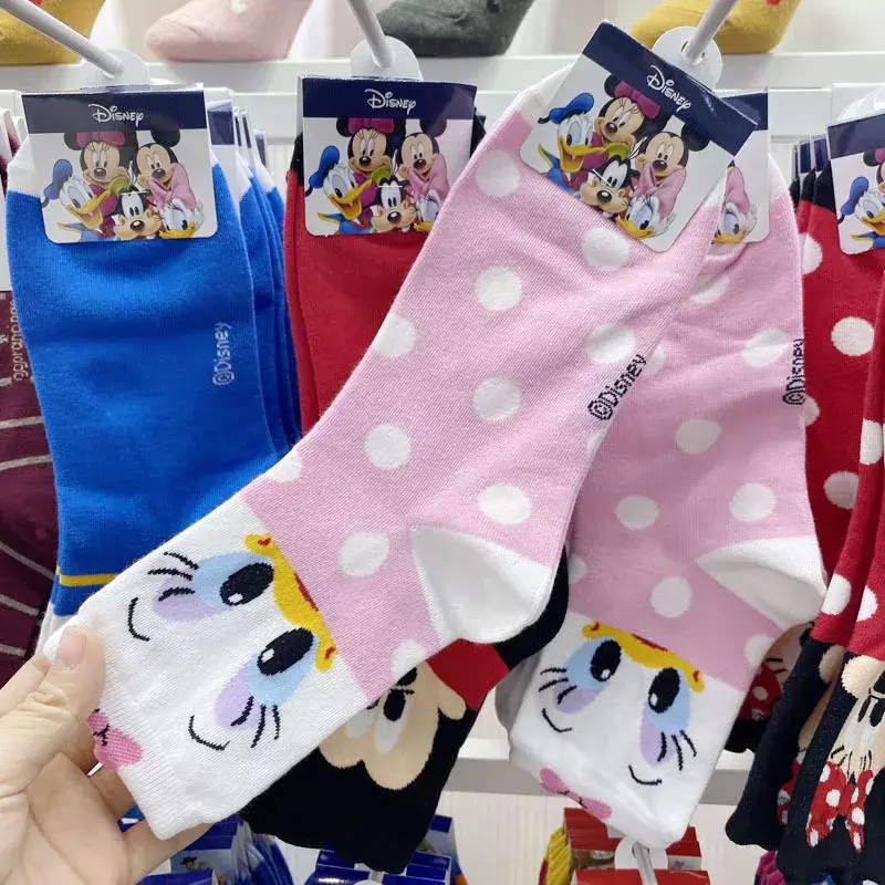 Girl Cartoon Socks Donald Duck Mickey Cartoon Cotton Socks Cute Stitch Minnie Mickey Socks Disney Sock