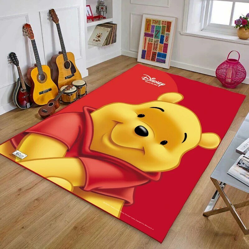80X160Cm Disney Winnie The Pooh Karpet Anak Anak Non-slip Tikar Ruang Keluarga Karpet Dapur Kamar Mandi Karpet Dekorasi Rumah
