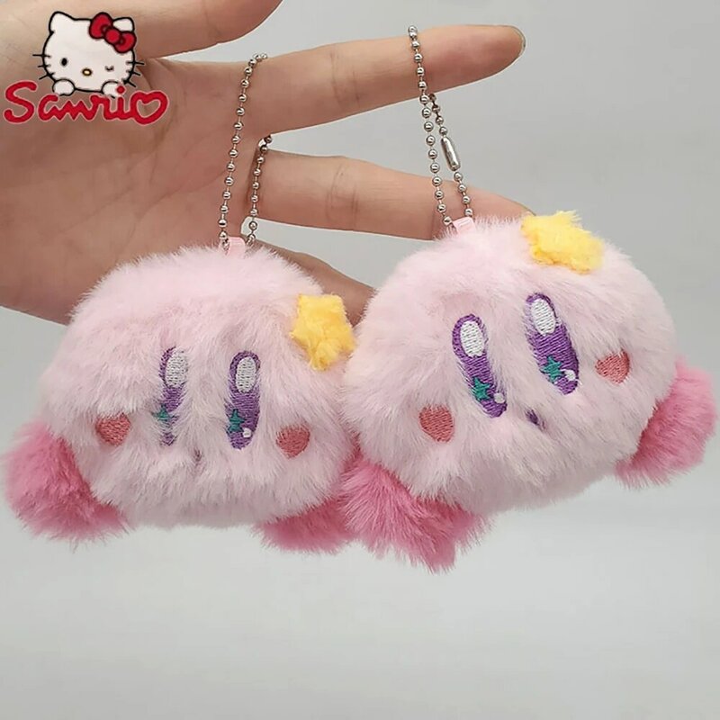 Kirby Keychain Plush Doll 10Cm Kawaii Backpack Hang Key Fashion Pink Star Gifts Pendant Toys for Birthday Children Friends