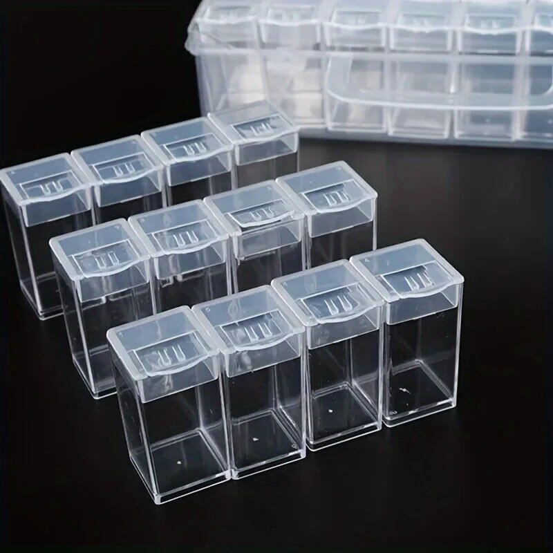 Прозрачная коробка для хранения с 32 отделениями, инструмент для алмазной живописи и фото (отдельная маленькая коробка, Легко сортировать)