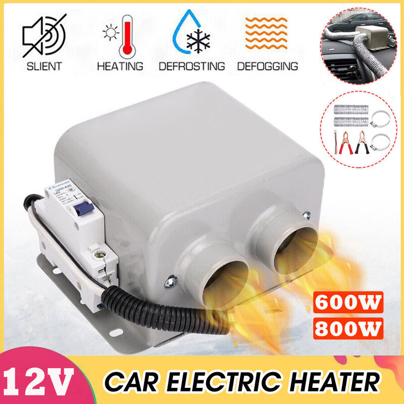 Calentador de aire eléctrico con doble orificio para coche, calefactor clásico de 12V, 24V, 400W, 600W, 800W, Descongelador de vidrio para camión, coche, Rv, camión