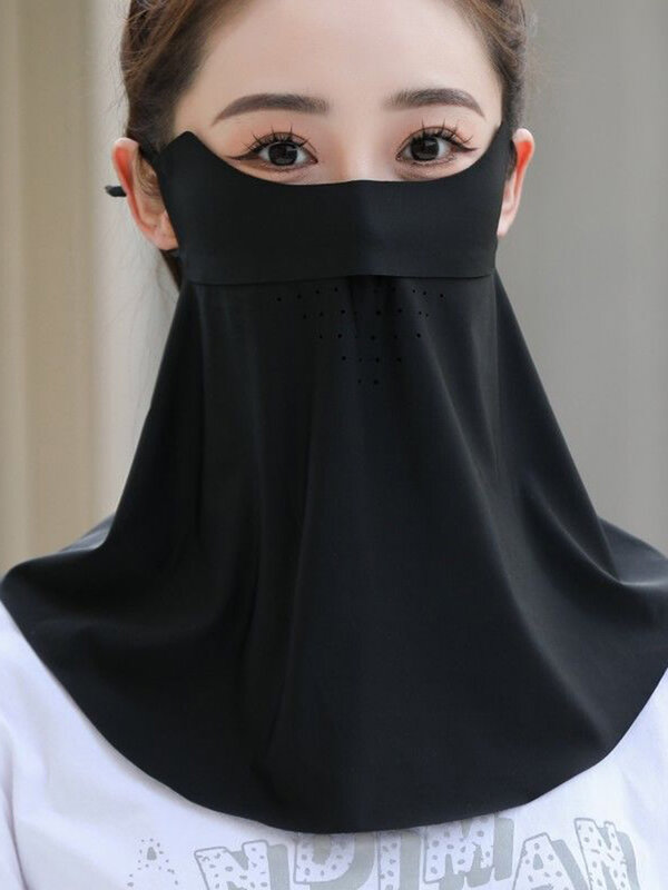 Sunscreen Mask Women Summer Facekini Hot New Ice Silk Anti-ultraviolet Breathable Polyester