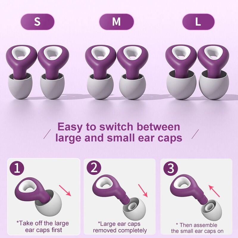 Tapones reutilizables para los oídos, audífonos de silicona con filtro de reducción de ruido, cuidado del sueño, reducción de ruido, protección auditiva