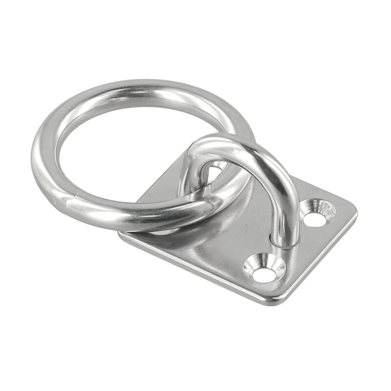Placa de ojo marino de acero inoxidable con anillo, 6mm, cuadrado con anillo