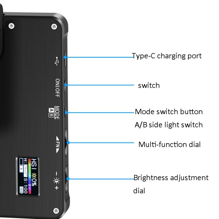 ALTSON R12 Pro lampu fotografi Mini portabel, 316 LEDs 20W 2600-12000K RGB dapat dilipat