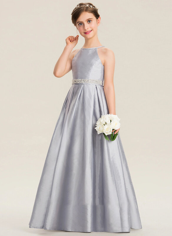 Yzy手動-床の長さの花嫁介添人ドレス、タフリンジブライドメイドドレス、ラインホルター、ペタントイブニングドレス