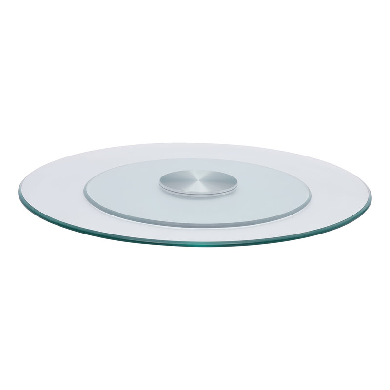 Thick Tempered Glass Table Top, Heavy Duty Turntable, Round Tabletop Serving Plate, Transparent Rotating