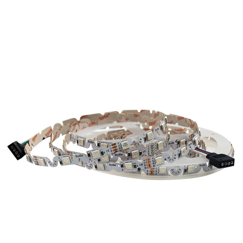 Tira de luces LED Flexible tipo S, 12V, 5M, 60LED/m, SMD 5050, RGB, 48LED/m, blanco cálido, barra de lámpara Flexible, no impermeable