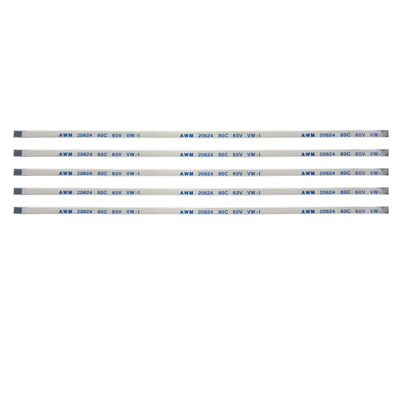 Cable Flexible plano de 5 pines, 0,5mm, paso FFC FPC AWM 20624 80C 60V VW-1 tipo A B, 60/100/150/200/250/300/400mm, 1 unidad