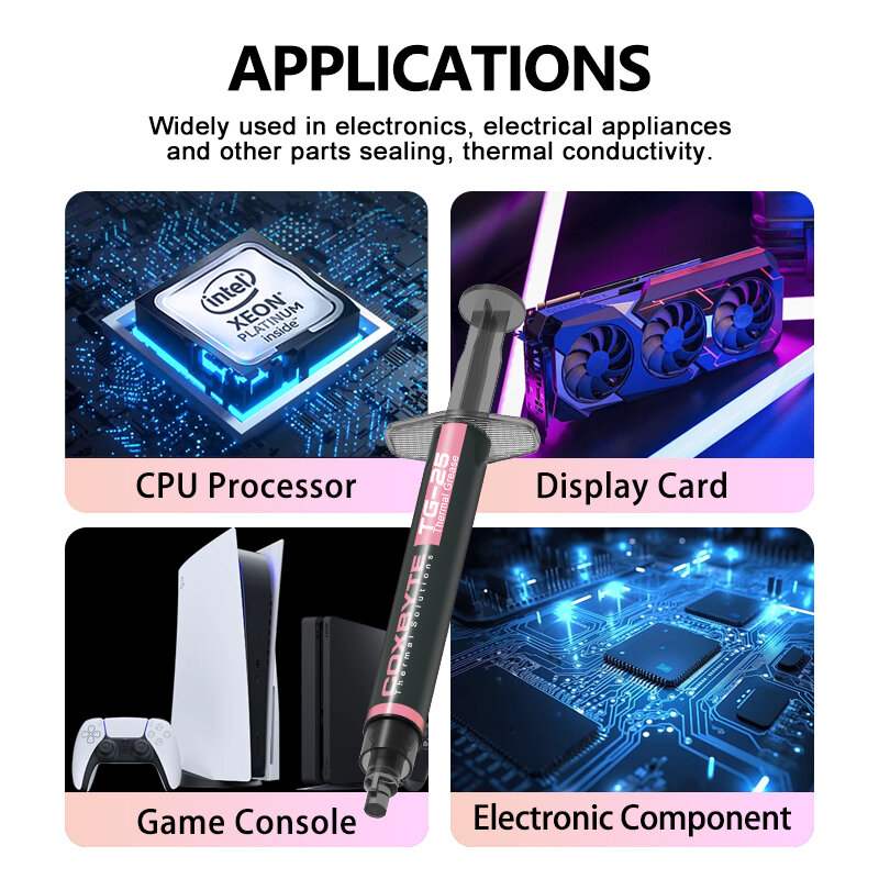 CPU processador Intel Amd, ventilador dissipador, 2g, 13.8w/mk, gesso térmico, pasta térmica
