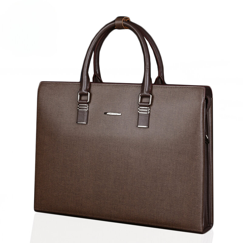 Briefcase Large Capacity Men's Cowhide Material Solid Color Simple Modern Fashion Casual Portable Large Capacity StorageComputer
