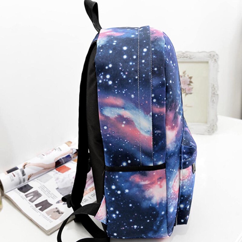 Impermeável Starry Sky Schoolbag com bolso utilitário frontal, material escolar para alunos, mochila para meninos e meninas