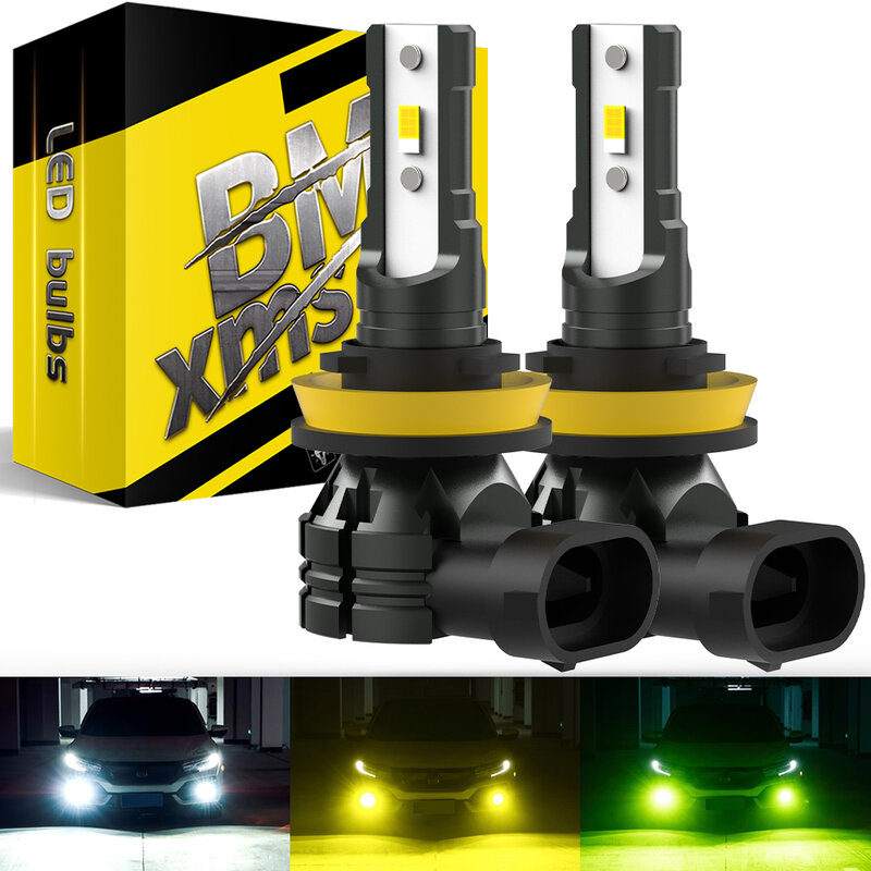 2x Canbus BMTxms H11 H8 LED Fog Light Bulb 9006 HB4 H10 9145 DRL 9005 HB3 6500k White 3000K Yellow Daytime Running Driving Light