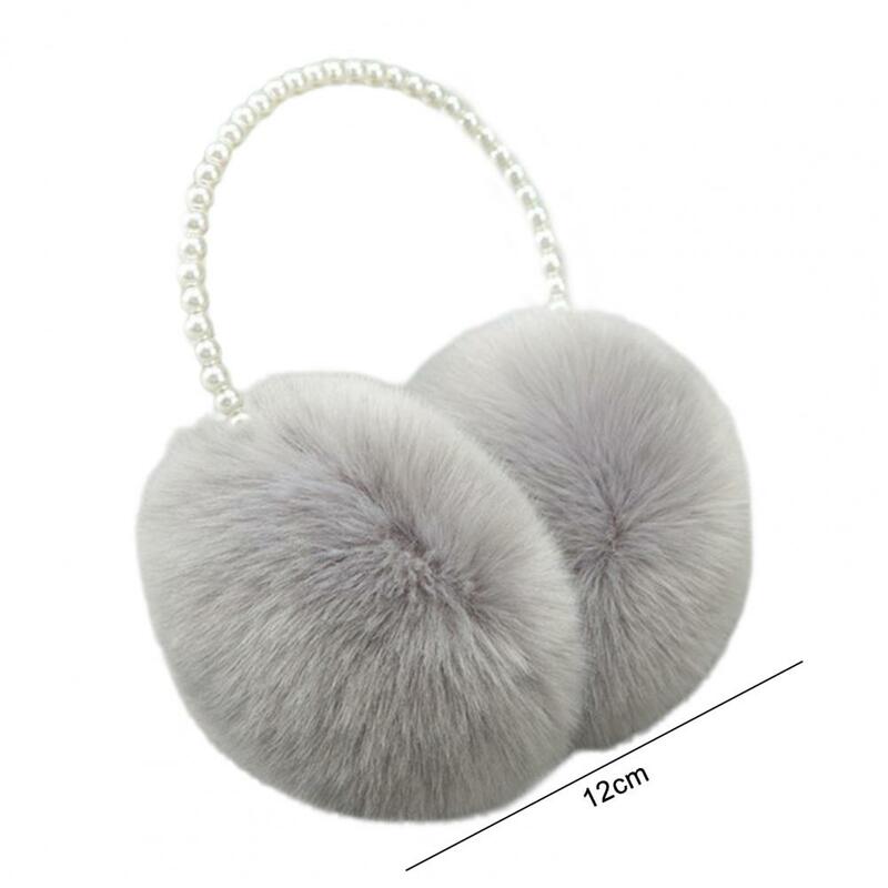Paraorecchie invernale imitazione perla Decor copertura per l'orecchio ad alta tenacità paraorecchie per adulti da donna fredda