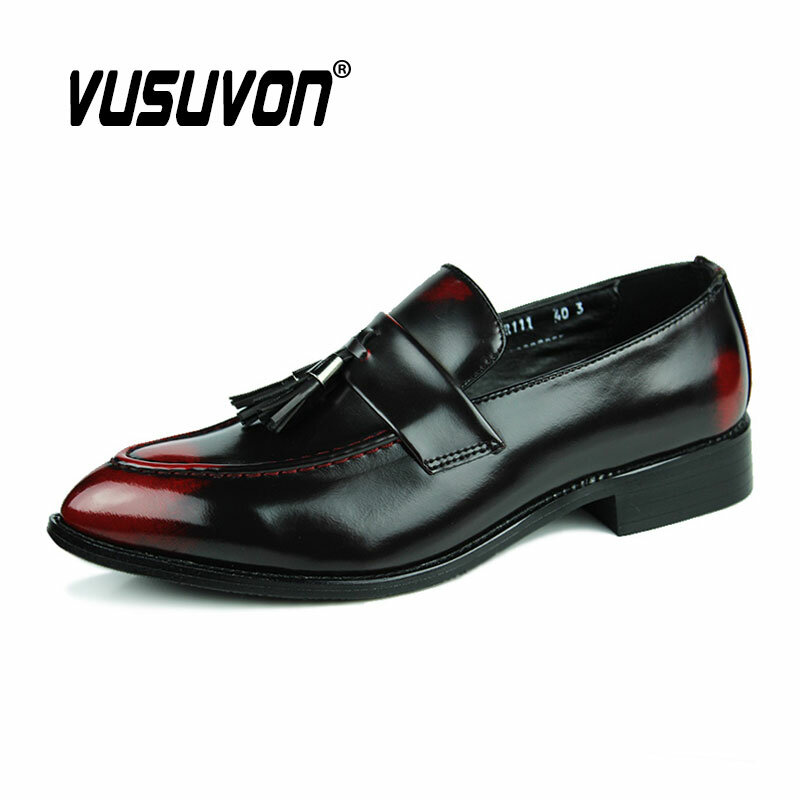 Zapatos de cuero partido para hombre, mocasines con borlas a la moda, clásicos, formales, planos, talla 38-43