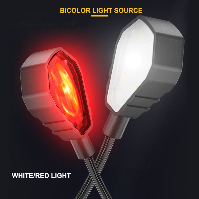 Asafee Multi Functional Induction Bait Light luce da lavoro impermeabile luce rossa bianca LED lampada da tavolo ricaricabile torcia da pesca