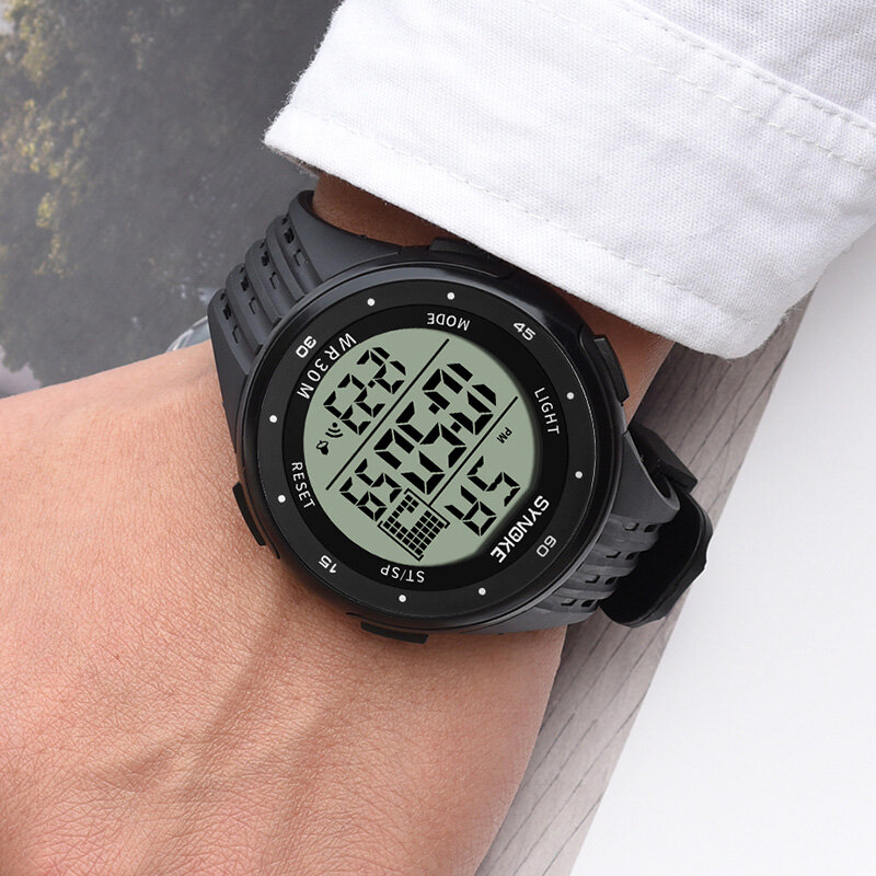 SYNOKE męski zegarek sportowy 30M wodoodporny cyfrowe zegarki na rękę elektroniczny męski zegar na rękę mężczyzna zegarki dla mężczyzn Relogio Masculino