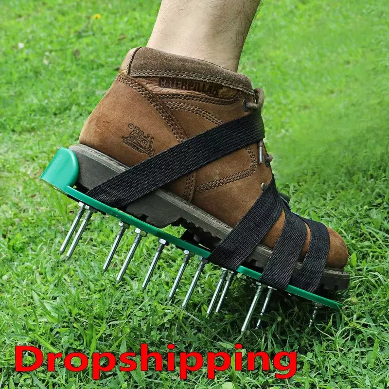 Lawn Aerator Shoes New arrival with 6 shoelace Garden Yard Grass Cultivator Scarification   Nail  Tool LS'D