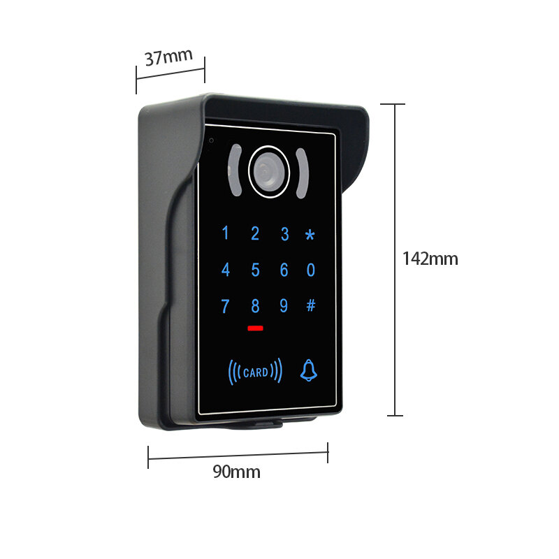 Top 9-calowy przewodowy wideodomofon domowy do mieszkania dzwonek do drzwi IR Night Vision kamera IP65 hasło dostęp do karty FRID