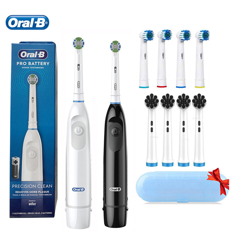 Oral-B แปรงสีฟันไฟฟ้าแปรงสีฟันหมุนแบตเตอรี่ Powered แปรงแปรงสีฟันฟันขาวสำหรับผู้ใหญ่ที่ดีที่สุดของขวัญ