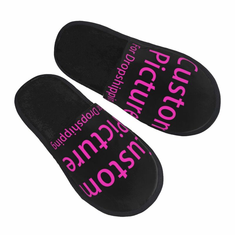 Zapatillas de espuma viscoelástica con logotipo personalizado para mujer, zapatos de casa, Hotel, impresión DIY