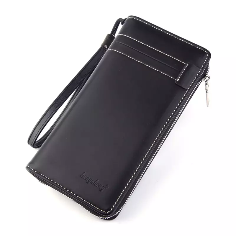 Dompet panjang pria bergaya Korea retro sederhana tas Clutch lisensi pengemudi multifungsi penyimpanan ponsel kapasitas besar