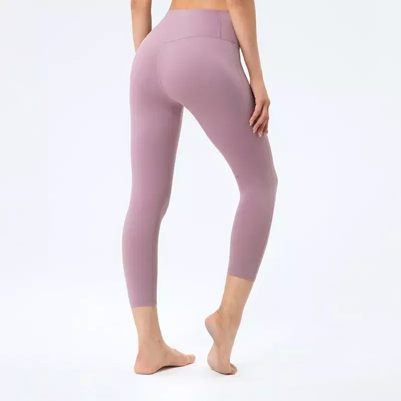 Pantalon de yoga taille haute sans couture pour femme avec poche, pantalon de fitness de sport serré, sans embarras
