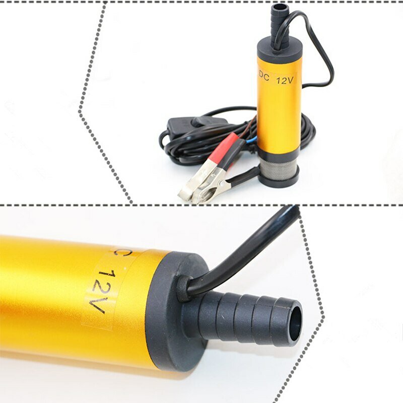 Przenośna mini elektryczna pompa głębinowa 12V 24V DC do pompowania oleju napędowego woda obudowa ze stopu aluminium 12L/min pompa do przetaczania paliwa