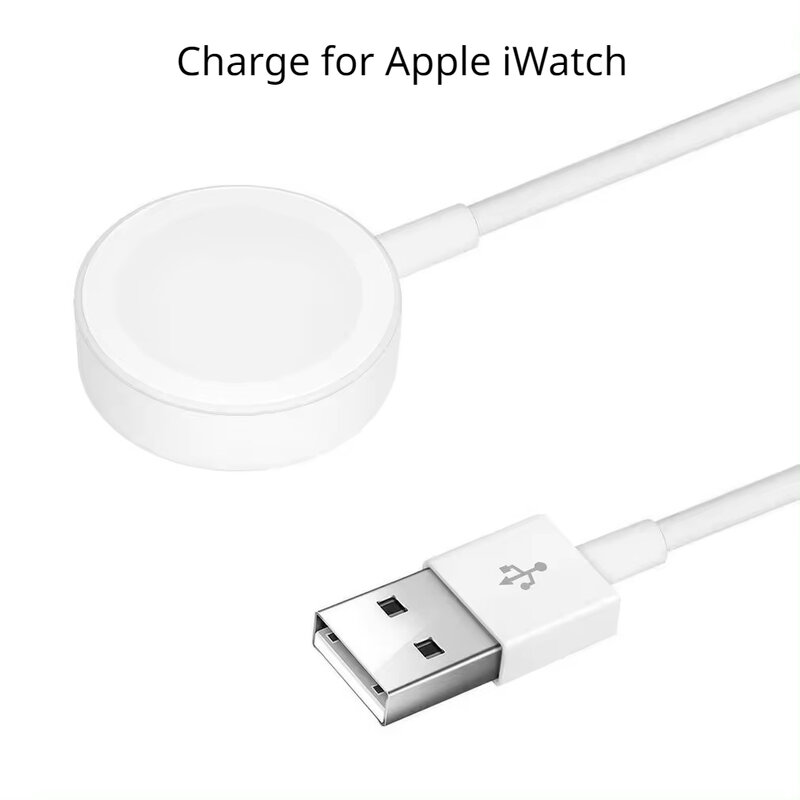 Kabel pengisi daya nirkabel untuk Apple iWatch, kabel pengisian daya nirkabel 8 7 6 SE untuk iPhone 15 14 13 12 11 1M, kabel pengisian daya magnetik cepat USB