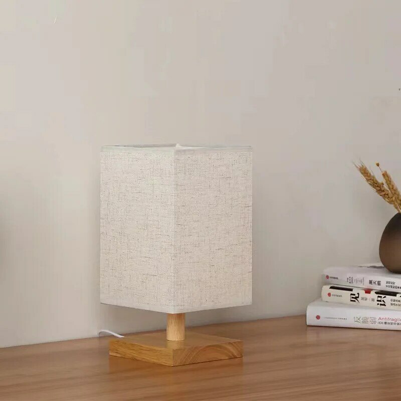 Houten Usb Aangedreven Moderne Nordic Hout Tafellamp Nachtlampje Voor Slaapkamer Warm Wit Bed Kids Nachtlampje