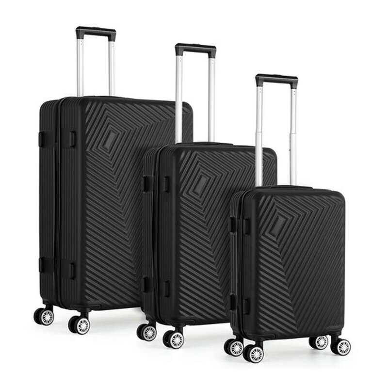 Koper perjalanan, 3 buah Set koper berpergian tas di roda TSA bagasi Maleta Cabina tiga UKURAN 20/24/28 inci ABS bagasi