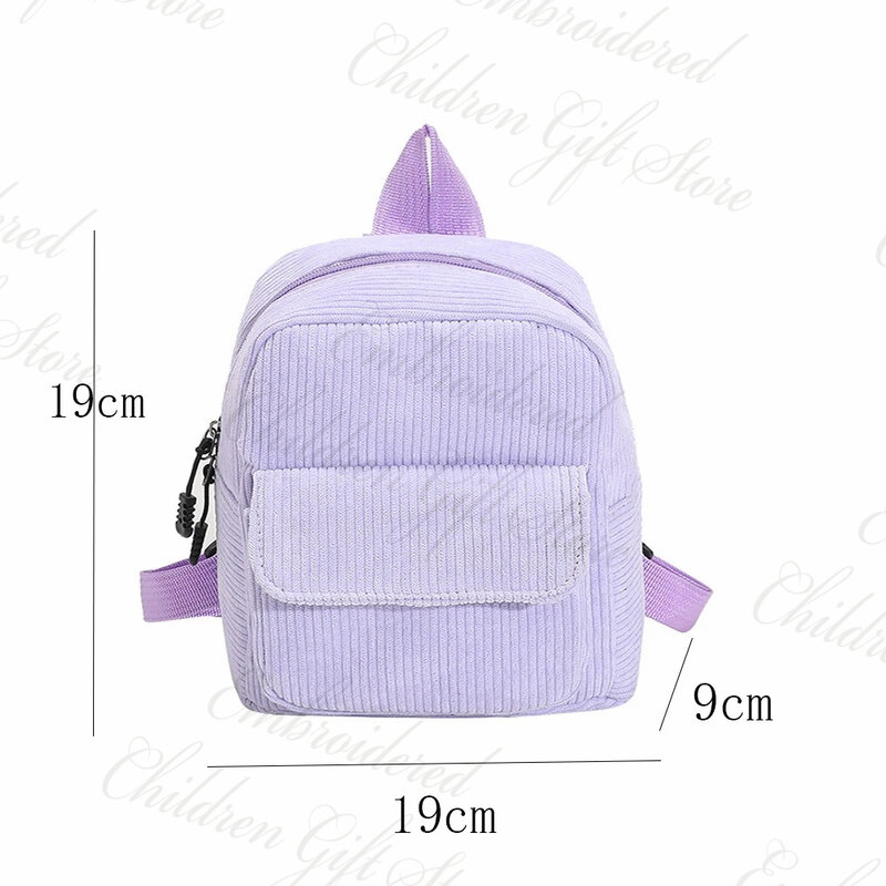 Mochila de pana de tamaño pequeño para mujer, bolso sencillo de PANA con nombre personalizado para exteriores, bolsa de regalo de cumpleaños para niñas