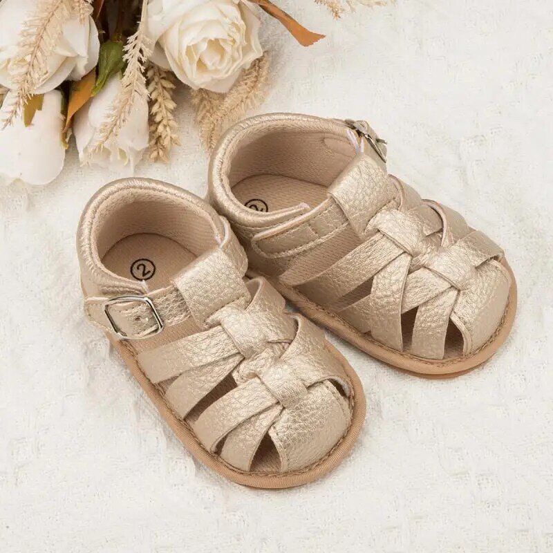 KIDSUN – sandales d'été pour bébé garçon et fille, chaussures pour nourrissons, semelle souple en caoutchouc, antidérapantes, premier pas, berceau pour nouveau-né
