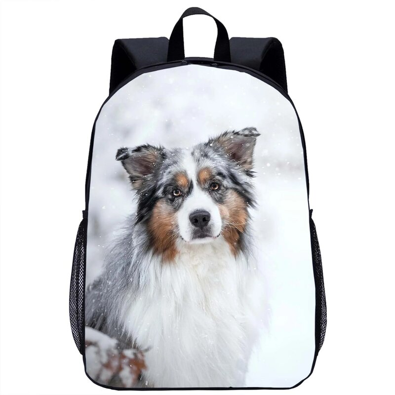 Милый школьный рюкзак с собакой-колли для девочек и мальчиков, повседневные сумки для книг, рюкзак для ноутбука, школьные ранцы для студентов, дорожные сумки для подростков