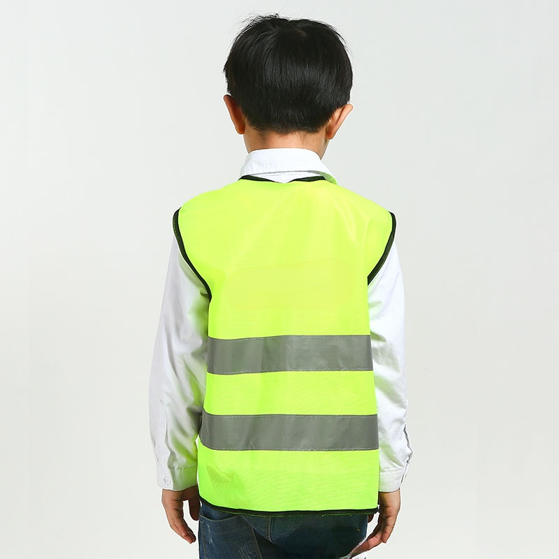 Rompi keselamatan anak, rompi reflektif pakaian pelindung anak visibilitas tinggi Kuning neon keselamatan rompi untuk sekolah luar ruangan