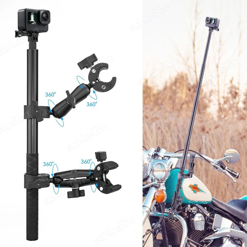 Palo de Selfie panorámico para motocicleta Insta360 X2 X3 X4, soporte de manillar para GoPro Hero 12 11, accesorio