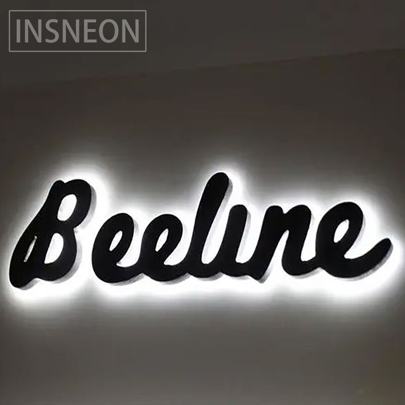 Sinal LED personalizado 3D de letras luminosas acrílicas, placa de publicidade ao ar livre, tabuleta retroiluminada do logotipo do negócio