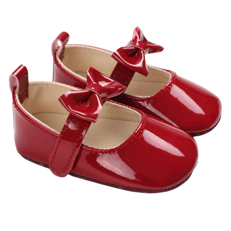 Mocassini per neonate Cute Soft Sole Bowknot PU Leather Flats Shoes First Walkers scarpe da principessa antiscivolo primavera estate