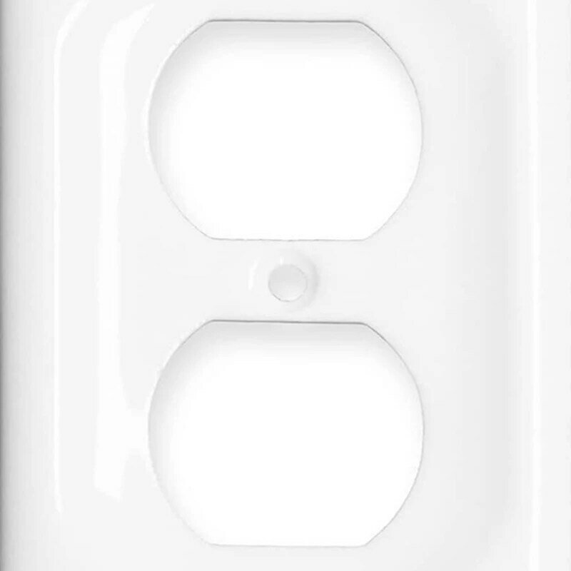 Couvercles de sortie de plaques d'interrupteur en céramique, couvercle de plaque d'interrupteur, simple duplex, blanc, paquet de 2
