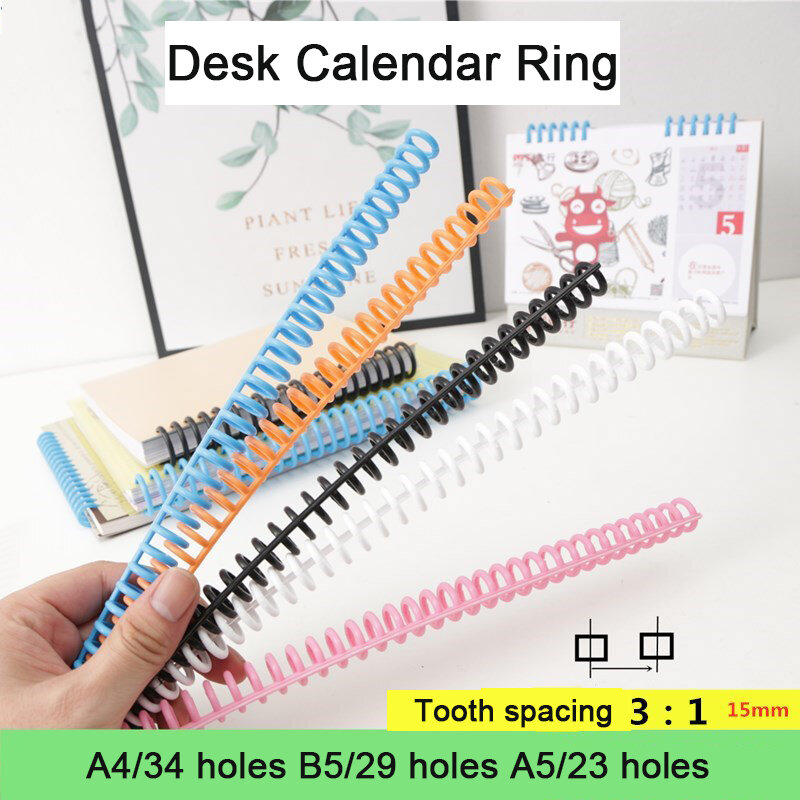 10Pcs 34หลุมปฏิทินแหวน Binder แหวน A4หลวมแหวน3:1เปิดพลาสติก Binding Strip Book binding Planner แหวน