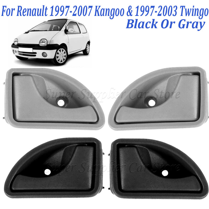 Manija de puerta Interior de coche, perilla delantera izquierda y derecha para Renault 8200247802, 82002478, 1997, Kangoo y 2007, Twingo, 1 par