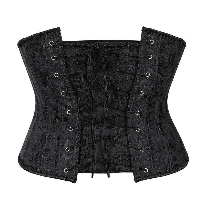 Plus Size Flower Underbust corsetto XS vita Cinchers con 24 ossa d'acciaio corsetto moda Bustier corsetto nero per abito da festa
